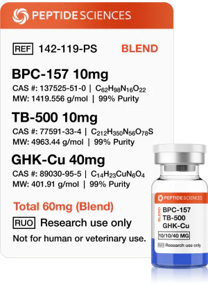 BPC-157, TB-500, GHK-Cu 60mg (Glow Blend)